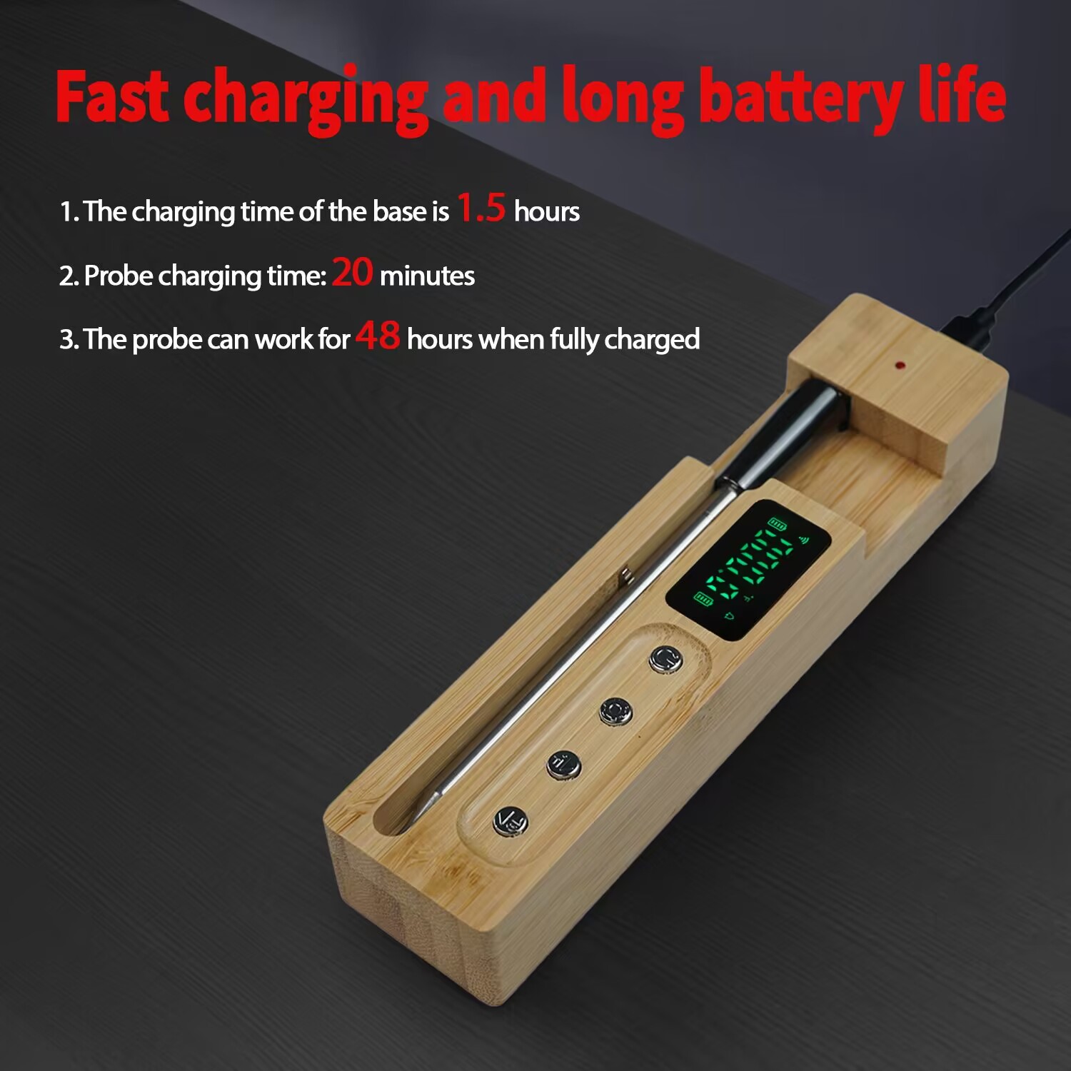 Hot Selling Bluetooth Probe Outdoor Cooking Thermometer Smart Wireless Meat Thermometer(图13)